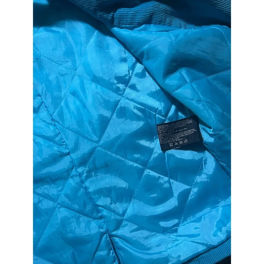 BKE Buckle Womens Xl Blue Corduroy Jacket 100% Cotton front Pockets Button Y2K